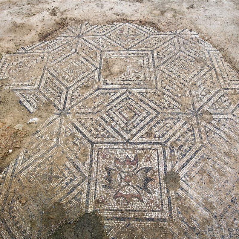 Descubren en Astorga unos espléndidos mosaicos romanos y una estatua de un fauno