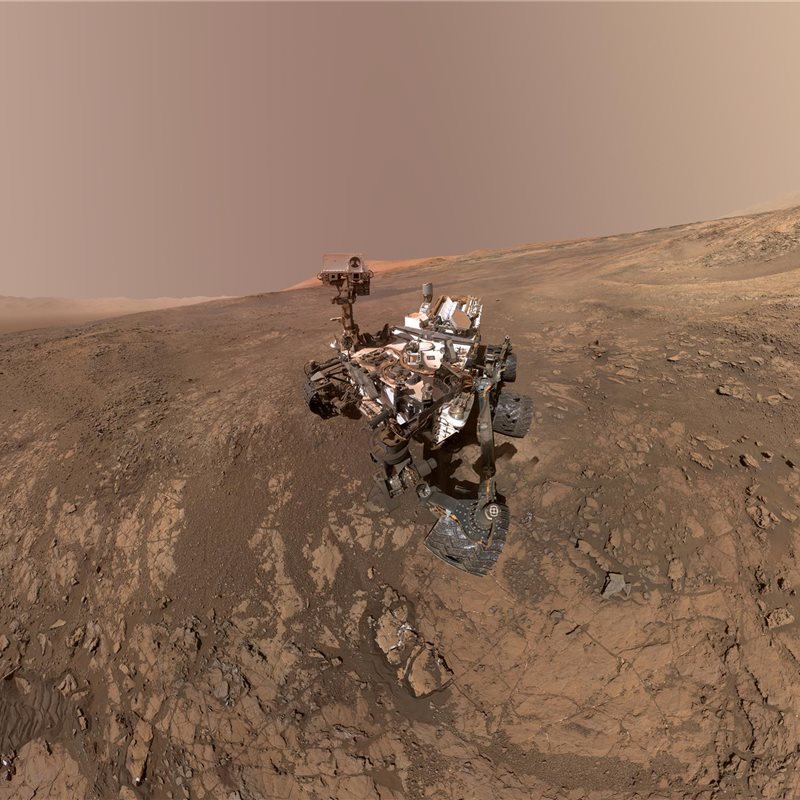 El selfi del rover Curiosity en el cráter Gale de Marte