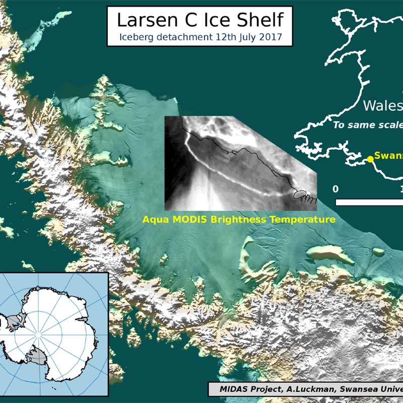 Se separa de la Antártida uno de los icebergs más grandes de la historia