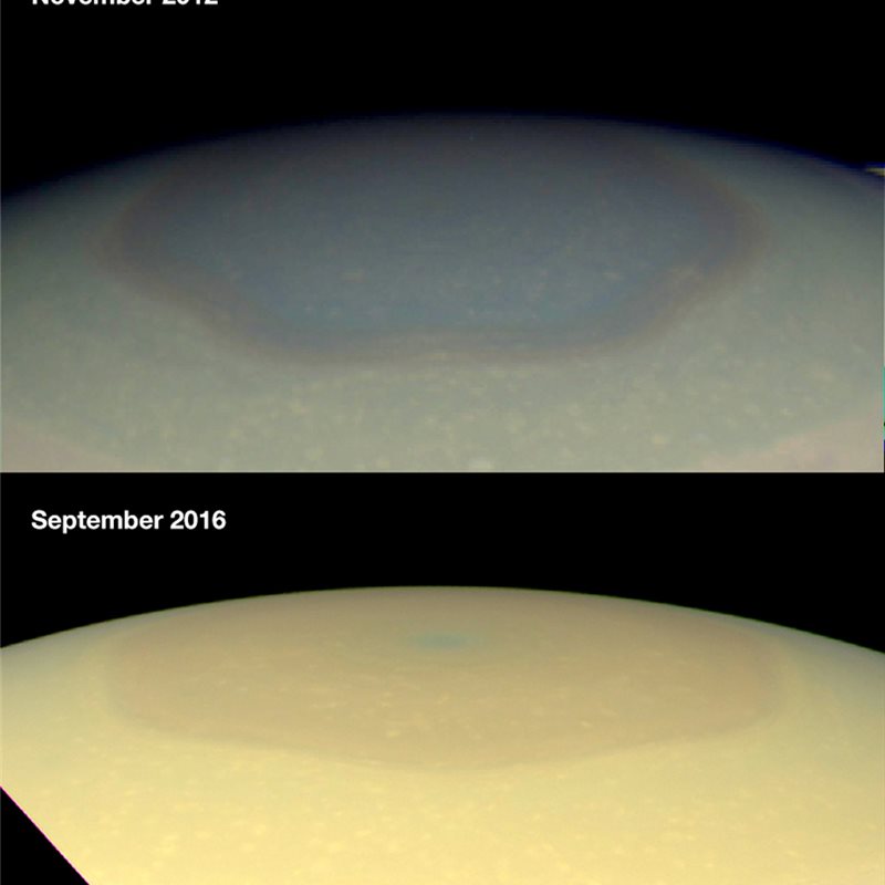 ¿Por qué cambia de color el polo norte de Saturno?