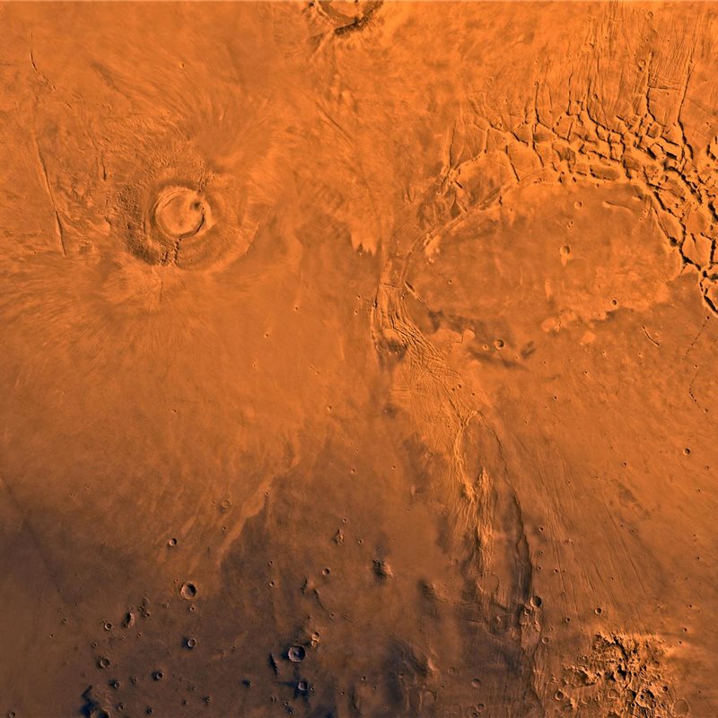 Un volcán de Marte se extinguió en la misma época que los dinosaurios de la Tierra