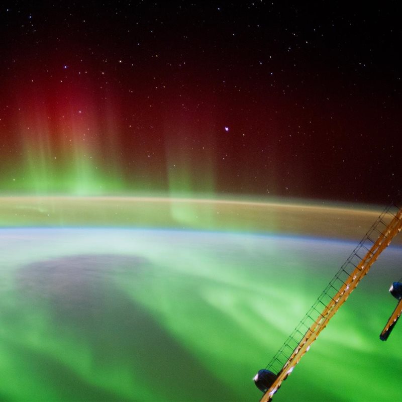 Aurora boreal desde el espacio
