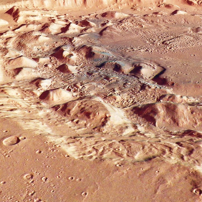 Una misteriosa estructura de Marte: ¿un cráter de impacto o un supervolcán?