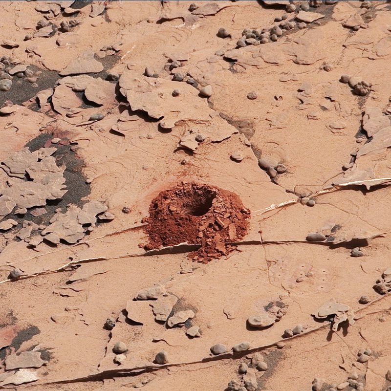 El Curiosity obtiene muestras de Marte mediante una nueva técnica de perforación