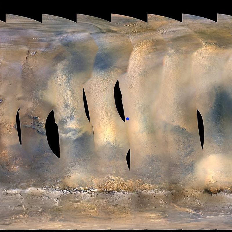 El rover Opportunity se enfrenta a una intensa tormenta de polvo en Marte