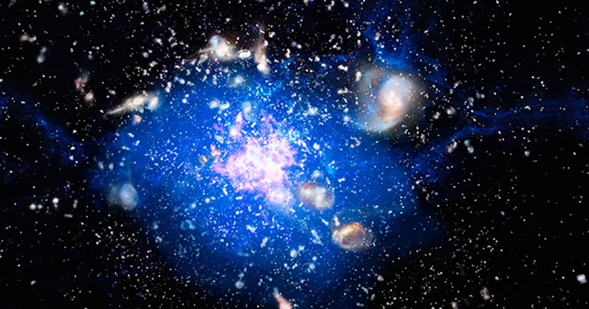 Detectan una enorme nube de gas frío en la formación de una supergalaxia