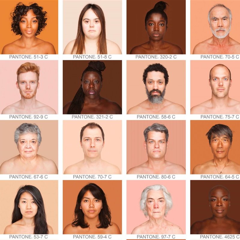 Collage de retratos multiétnicos