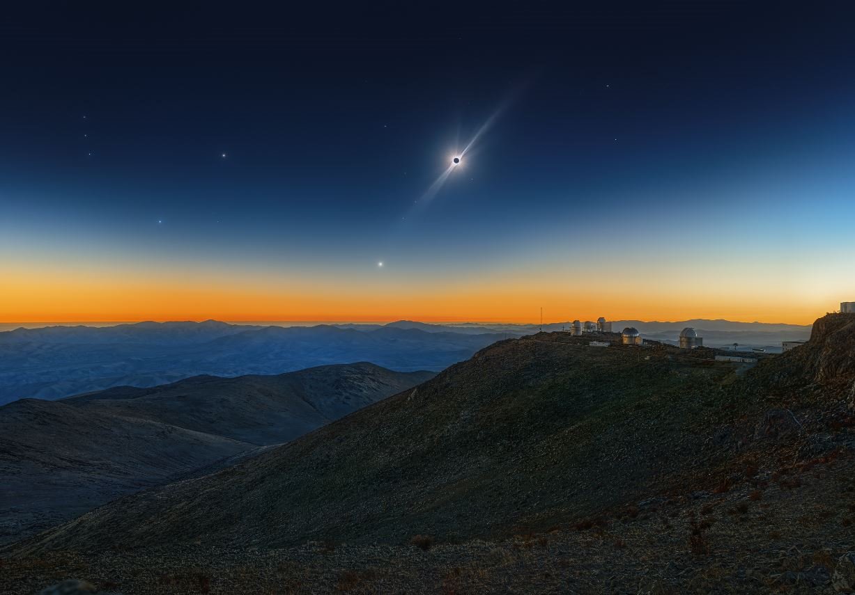 Total Solar Eclipse, Venus and the Red Giant Betelgeuse 