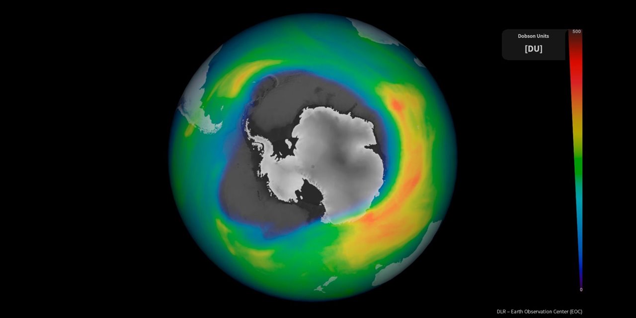 Extensión de la capa de ozono antártica en 2020