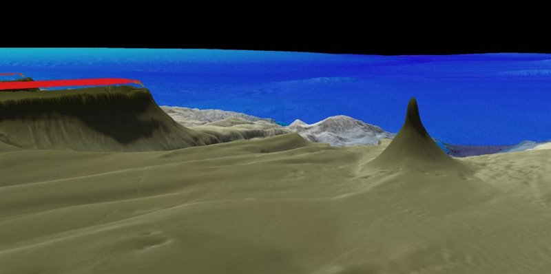 Cartografía del arrecife de 500 metros de altura recién descubierto.