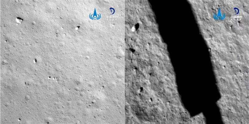 Imagen de la superficie lunar captada por la sonda Change 5.