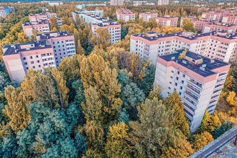 Vista aérea de la ciudad abandonada de Prípiat, en Ucrania