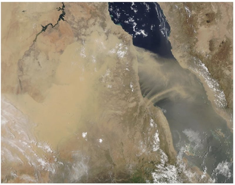 Tormenta de arena sobre Sudán en agosto de 2017.