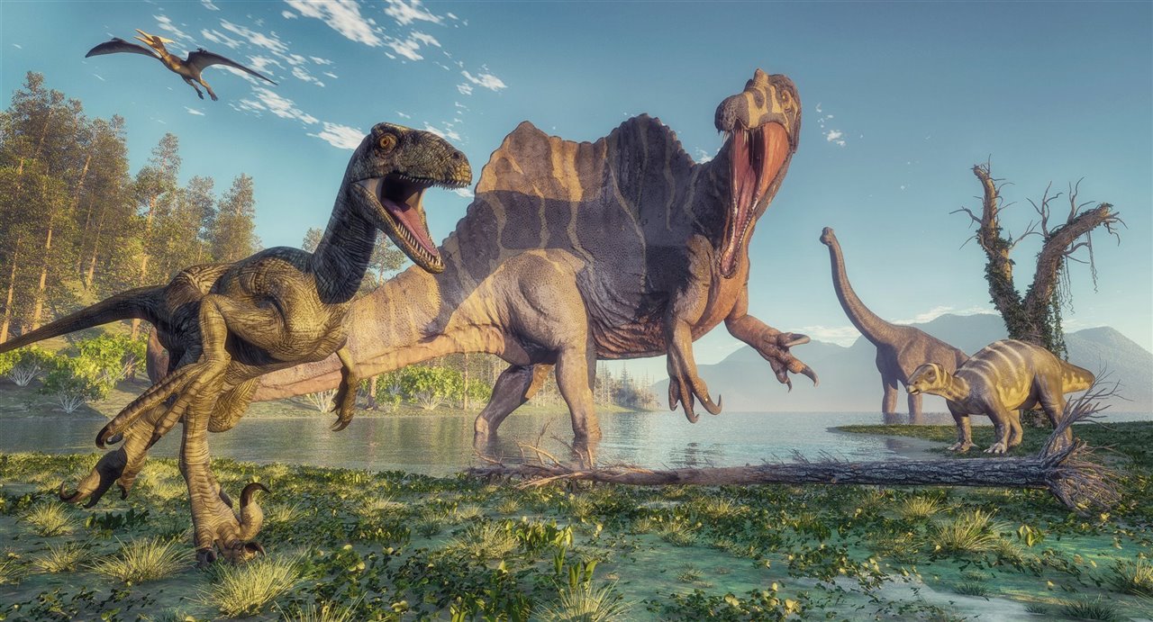 Varias especies de dinosaurios