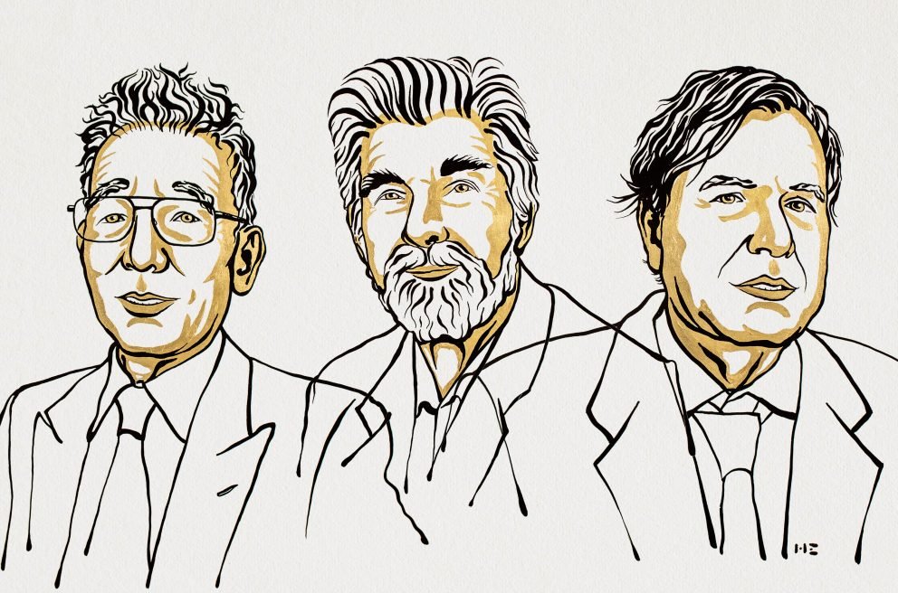 Syukuro Manabe, Klaus Hasselmann y Giorgio Parisi, los ganadores del Premio Nobel de Física 2021.