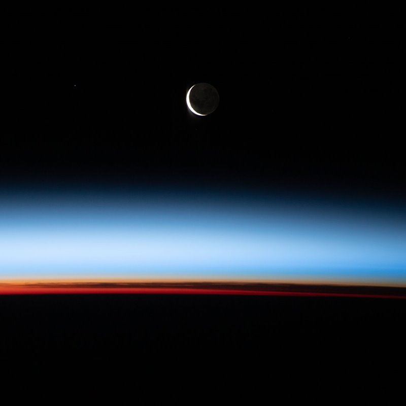 La Luna fotografiada desde la Estación Espacial Internacional