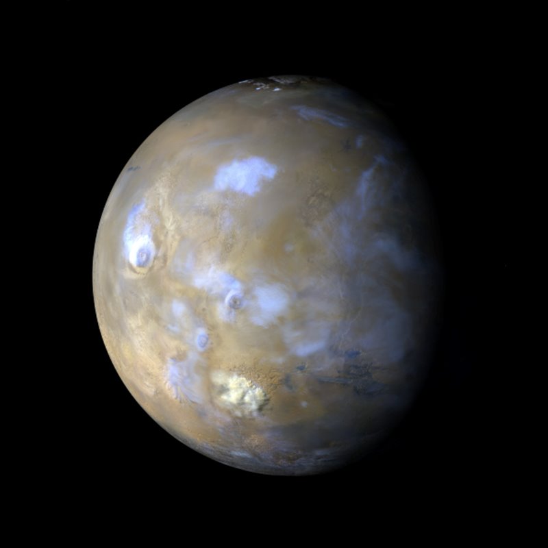 Nubes y tormentas del polvo en Marte