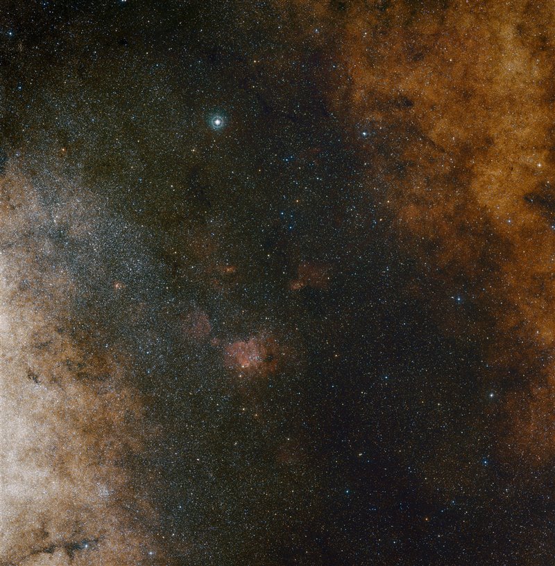 Vista de campo amplio del centro de la Vía Láctea