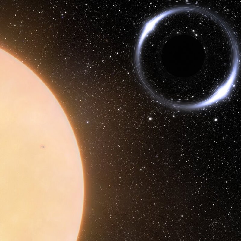 Recreación del nuevo agujero negro Gaia BH1