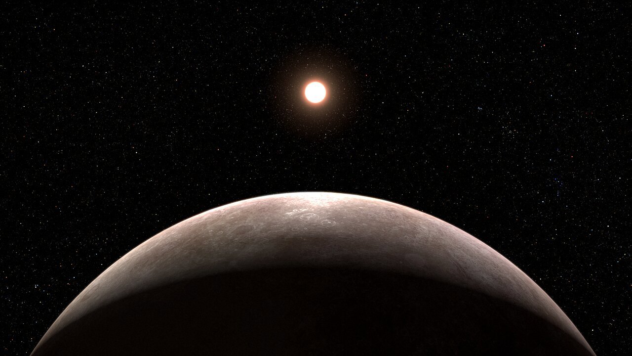 Representación artística del exoplaneta rocoso LHS 475 b
