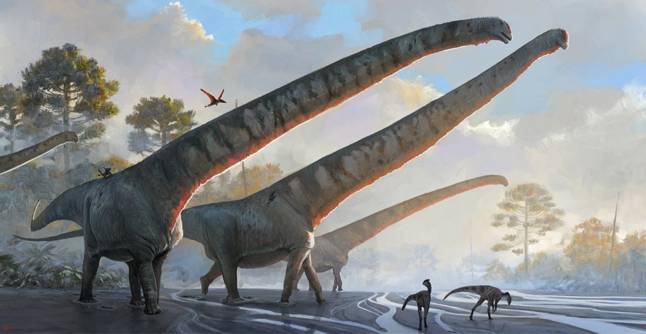 Recreación artística de Mamenchisaurus sinocanadorum