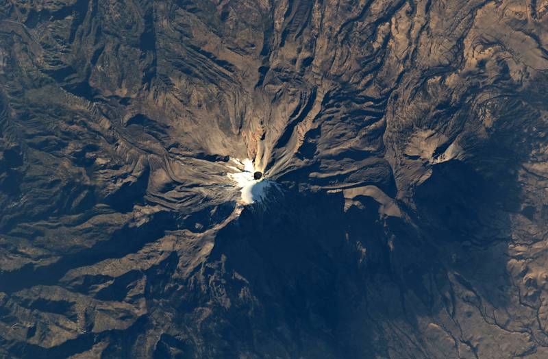 Volcán Popocatépetl visto de la ISS