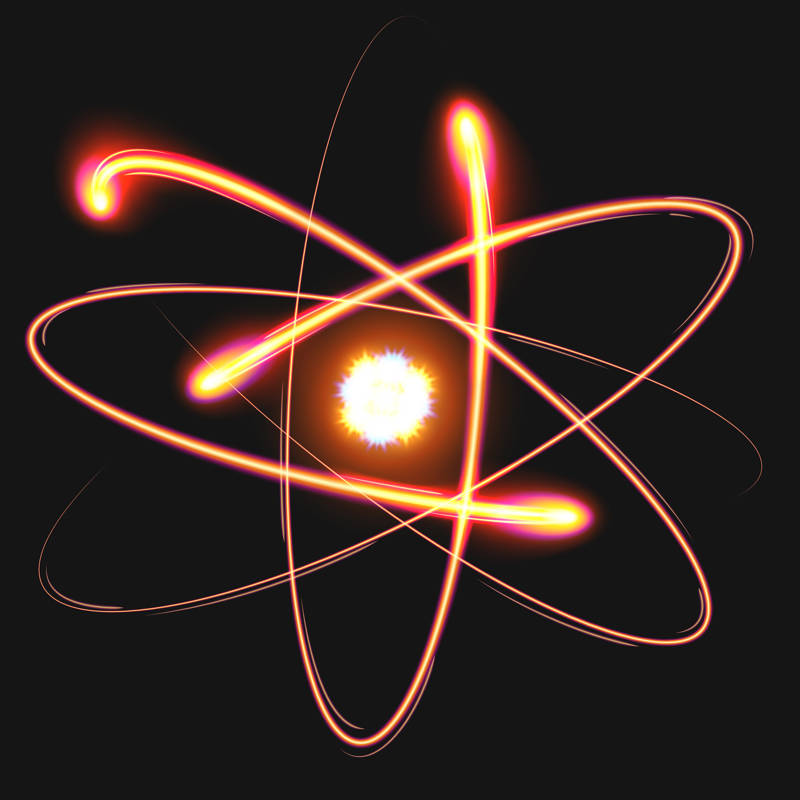 Representación artística de electrones 