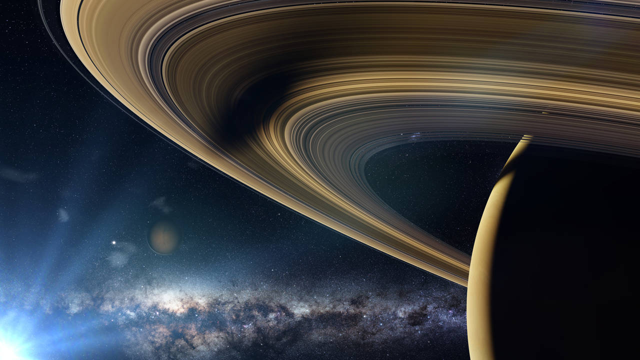 Representación de los anillos de Saturno