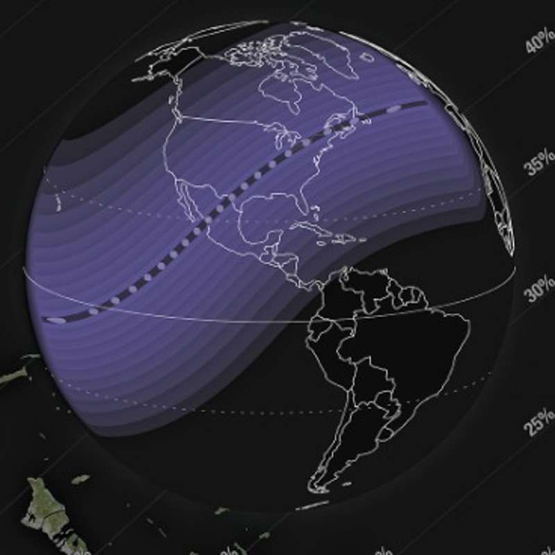 Descubre el recorrido exacto del eclipse solar de abril con este mapa de la NASA