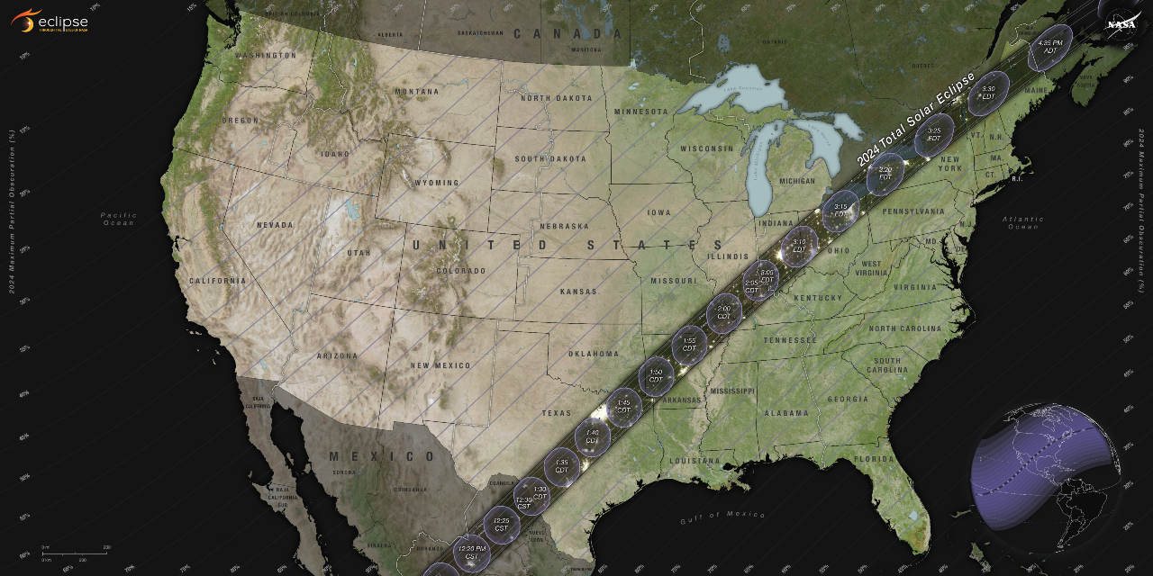 Descubre el recorrido exacto del eclipse solar de hoy con este mapa de