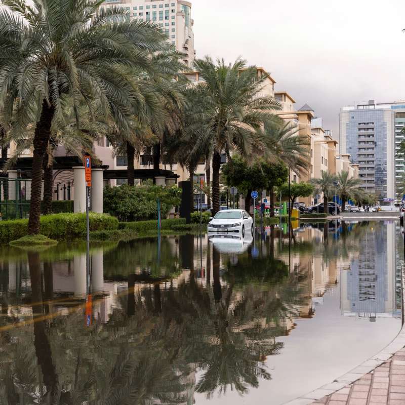No, las históricas lluvias e inundaciones en Dubái no se deben a la siembra de nubes
