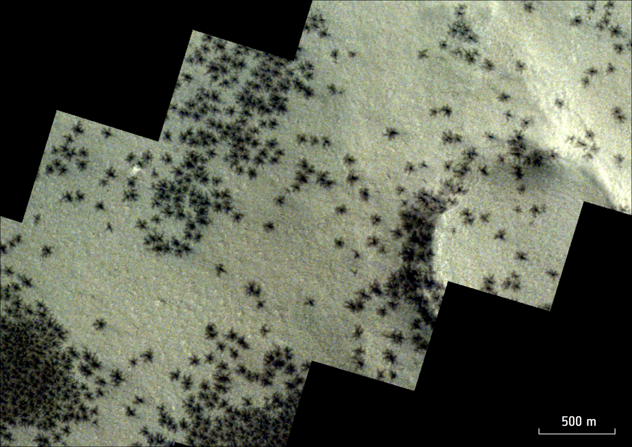 Arañas de Marte vistas por el TGO