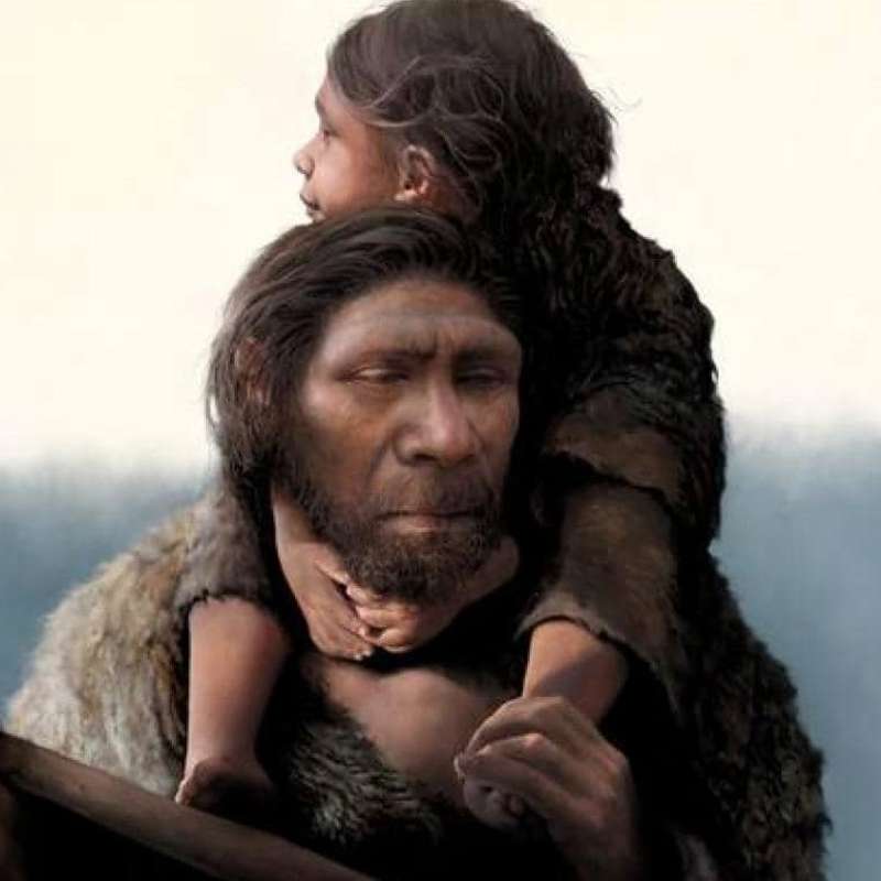 Recreation of Neanderthal Father and Daughter by Tom Bjorklund