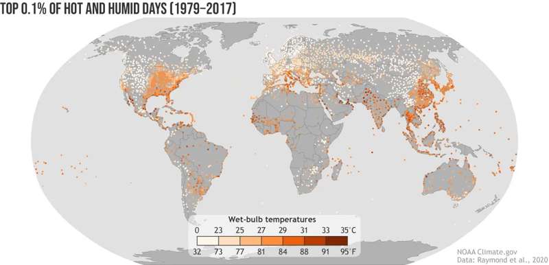 Regiones con más calor y humedad 