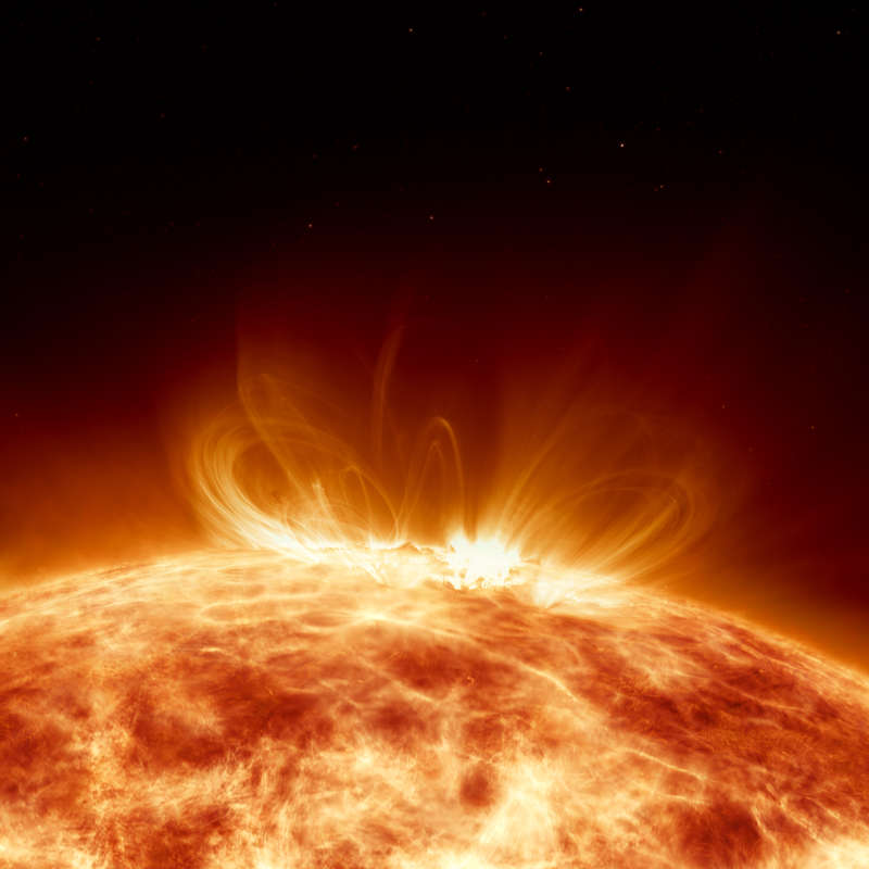 Recreación de una fulturación solar