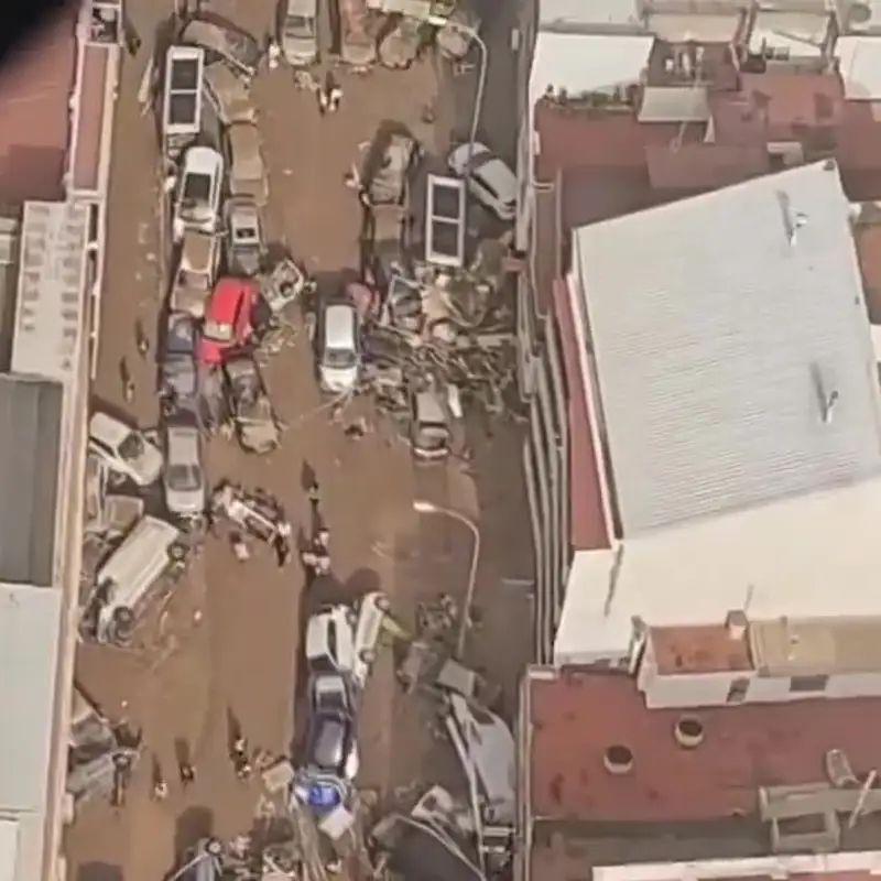 Imágenes aéreas del devastador paso de la DANA en Valencia