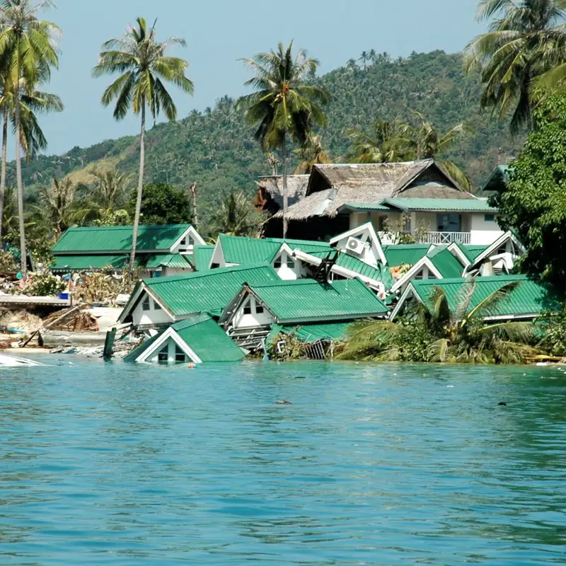 Islas Phi Phi, Tailandia. 26 de diciembre de 2004 tras el paso del tsunami