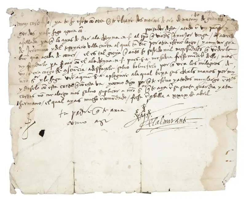Carta de Cristóbal Colón a su hijo Diego