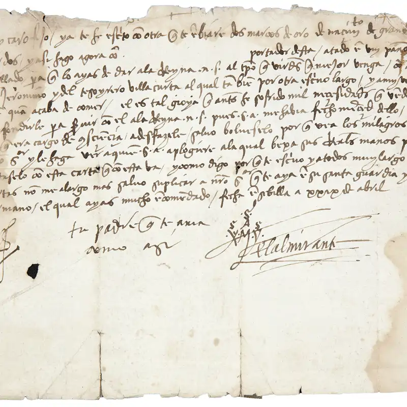 Cristóbal Colón, de puño y letra