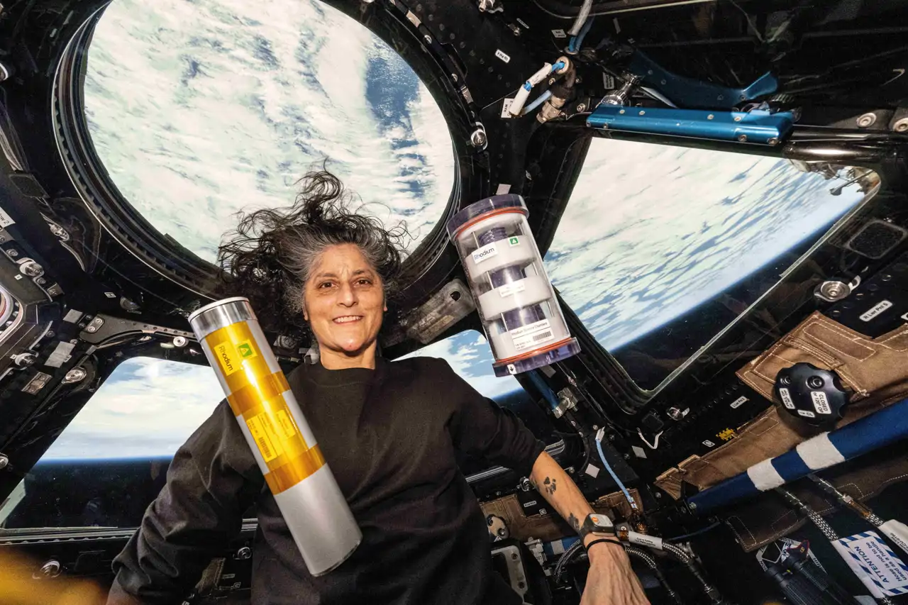 La astronauta de la NASA Sunita Williams en la Estación Espacial Internacional. 
