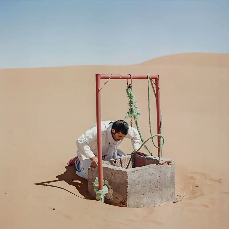 pozo del oasis de Merzouga 