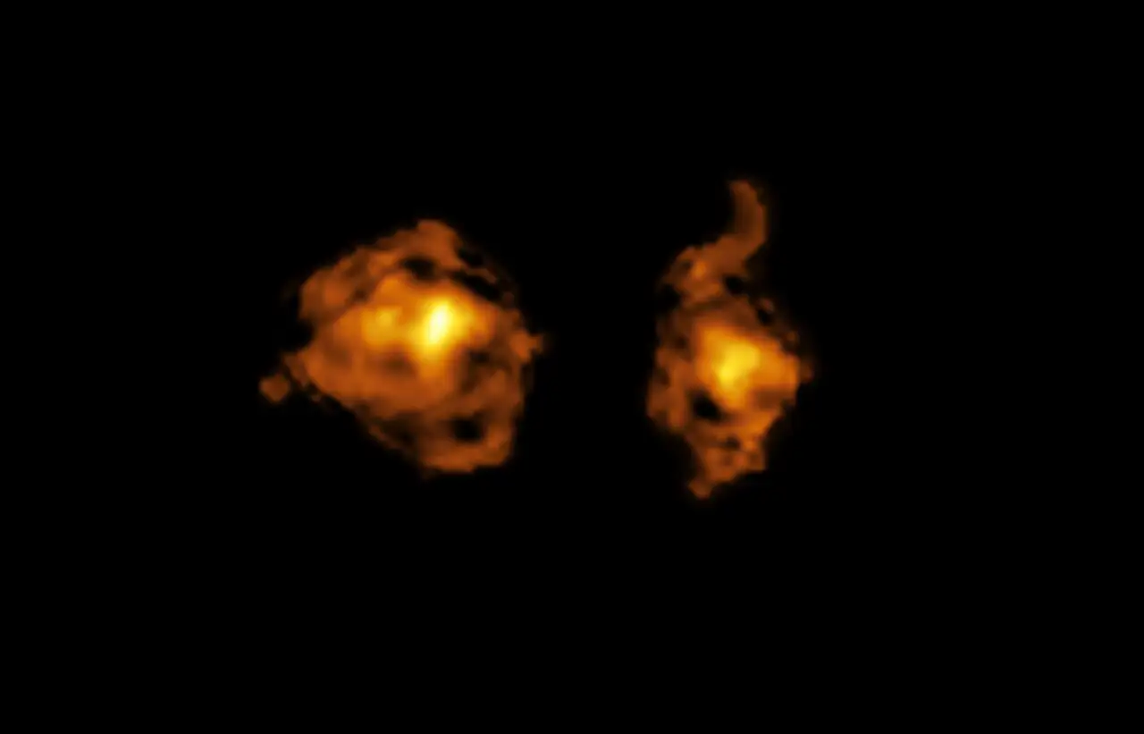 Dos galaxias colisionando