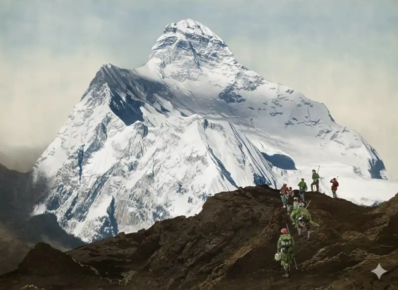 The Abruzzi Spur en la montaña K2 en mayo de 2012. 